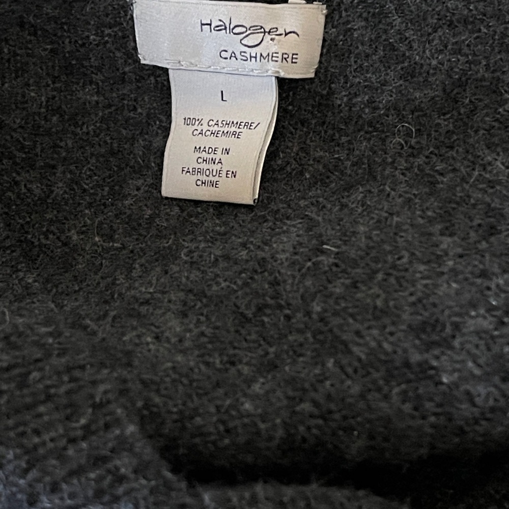 Halogen Cashmere Sweater Womens Large Gray V-Neck Long Sleeve Pullover Preppy - Picture 8 of 8